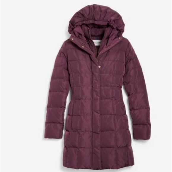 COLE HAAN SIGNATURE 32” HOODED TAFFETA DOWN COAT XXS NEW - Picture 1 of 5